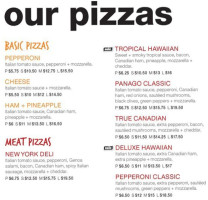 Panago Pizza menu