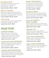 Panago Pizza menu