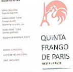 Quinta Frango De Paris menu