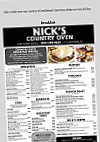 Nick's Country Oven St. Clair Shores menu