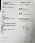 The Coffee Vault menu