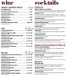 Sanctuary Hotel menu