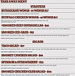 The Smoke BBQ menu