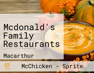 Mcdonald's Family Restaurants