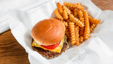 Single Cheese Burger And Fries