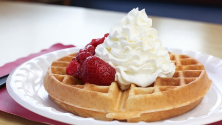 Belgium Waffle With Strawberries