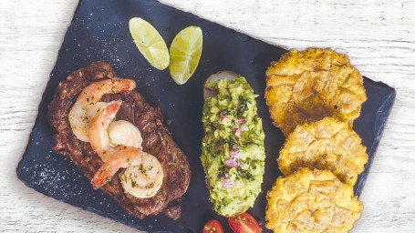 Ny Steak With Garlic Shrimp