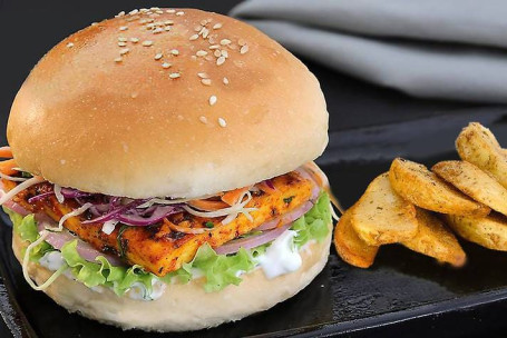 Chilli Garlic Paneer Burger