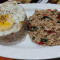 Soy Basil Mince Chicken, Garlic Rice, Fried Egg