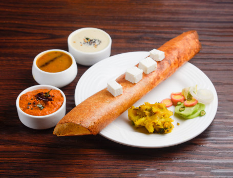 Paneer Cheese Masala Dosa( Served With Sambar Chutney)