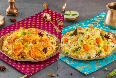 Paneer Biryani Zaikedaar Paneer, Serwuje-1-2) Veg Biryani Subz-E-Biryani, Serwuje-1-2)