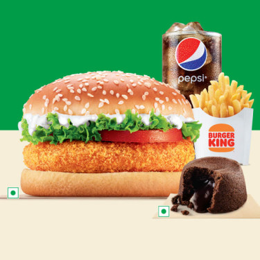 Kubek Classic Veg Burger Medium Fries Med Pepsi Choco Lava