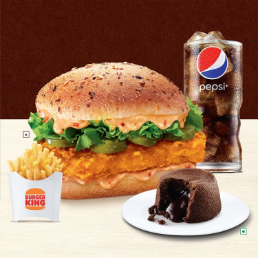 Nowy Kubek Fiery Chicken Burger Medium Fries Med Pepsi Choco Lava