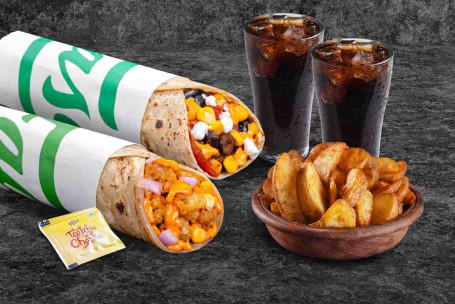 (Dla 2 Osób) Mexicana Salsa Pieczone Warzywa Pizza Wraps Posiłek