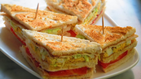 Veg Schezwan Club Sandwiches