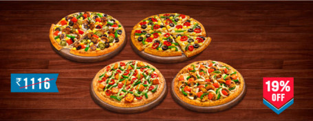 Posiłek Dla 4 Osób: Veg Core Pizza Combo Loaded