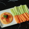 Red Pepper Hummus With Carrot Sticks Cucumber