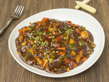 Veg Pan Fried Noodles With Chilli Bean