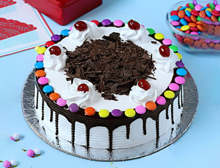 Eggless Black Forest Gems Cake