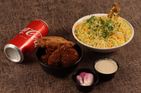 Chicken Wing 5 Pc Chicken Biryani Half Cold Drink Can Raita Chutney Ketchup