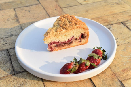 Strawberry Streusel Cake Slice