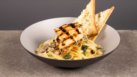 Chicken Mushroom Fettuccine Alfredo