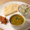 Dal Fry With Jeera Rice, Papad And Pickle