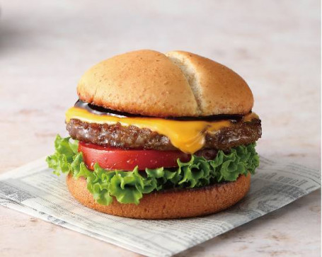 Qǐ Sī Hòu Niú Měi Shì Hàn Bǎ American Burger With Cheese And Thick Beefef (Ang.).