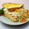 Baked Fish Macaroni Salad And Garlic Bread