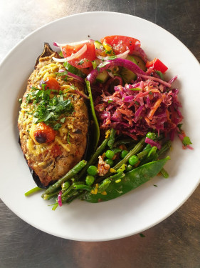 Vegan Baked Aubergine With Mixed Veg (Veg)