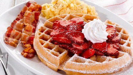 Fresh Strawberry Belgian Waffle Platter