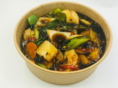 Stir Fried King Prawns With Black Bean Sauce