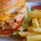 Grilled Chicken Tenderloin Burger And Chips