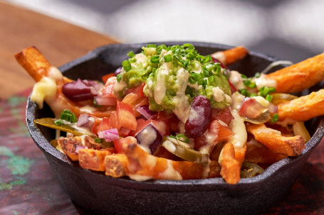 Mexican Loaded Sweet Potato Fries (Spicy)