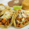 Tres Tacos Con Arroz Y Frijoles Combo