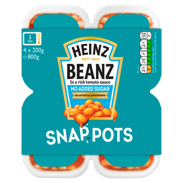 Heinz Beanz Bez Cukru Pojemniki Zatrzaskowe 4X200G