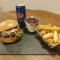 Menu Burger Avec Frites Et Dessert, Boisson