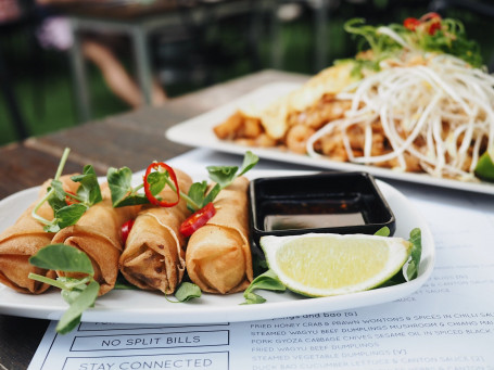 Duck Spring Rolls With Orange Plum Sauce