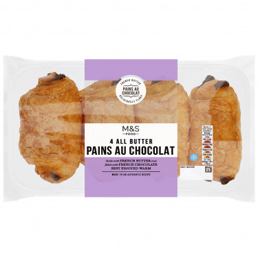 M S Food All Butter Pain Au Chocolate 4Szt