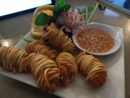 Prawns Wrapped In A Crunchy Potato Noodle