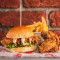 Burger, Fries Wings Combo