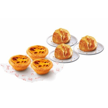 3Jiàn Xiāng Mì Sōng Bǐng 3Jiàn Jīng Diǎn Pú Tà/3 Pcs Honey Biscuits 3 Pcs Egg Tarts