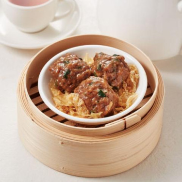 Chén Pí Niú Ròu Qiú (3Jiàn Steamed Minced Beef Ball (3 Pcs